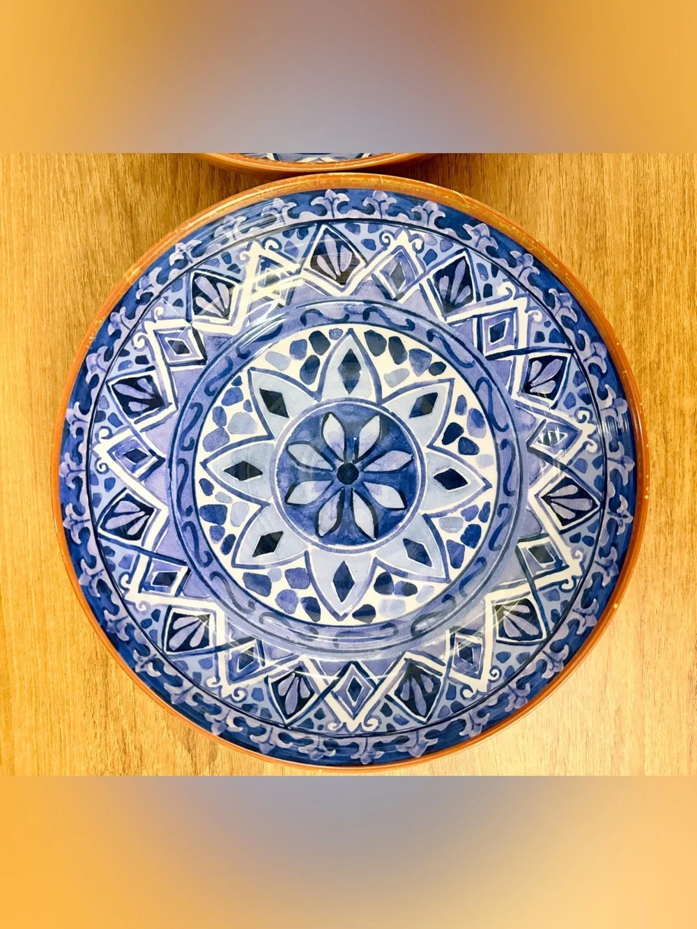 Tommy Bahama Mandala Blue Pattern melamine Bowls Set of 2 Outdoor Patio 8
